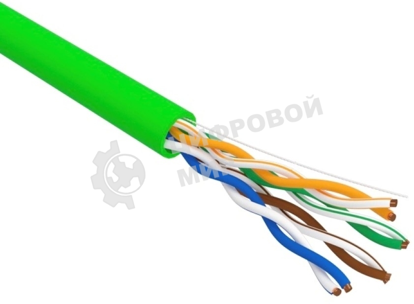 Кабель информационный Rexant cat.5e U/UTP 4 пары 24AWG нг(А)-LSLTx внутренний 305м зеленый