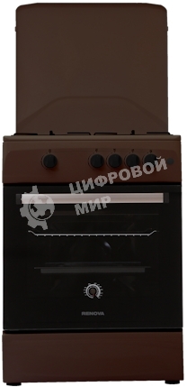 Плита газовая Renova SG6G-BR коричневый, конфорок 4 шт, духовка 70 л, 60 см x 85 см x 60 см