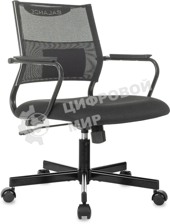 Кресло Бюрократ CH Balance-Low черный экокожа низк.спин. крестов. металл