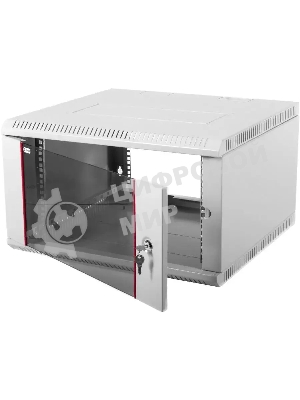 Шкаф настенный ЦМО ШРН-Э-6.350 6U 600x350 мм пер. дв. стекл несъемные бок. пан. серый