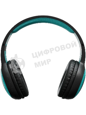 Беспроводные/проводные наушники Digma BT-15 черный/голубой, накладные, Bluetooth + проводной, складная конструкция, до 10 ч
