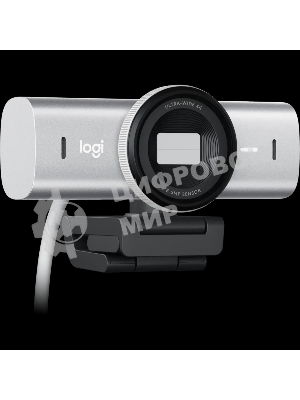Веб-камера Logitech Brio MX 4K 3840x2160, 30 кадр/с, USB Type-C, микрофон (2 шт, шумоподавление), автоматическая фокусировка, автоосвещение, HDR, шторка приватности, универсальное крепление, светло-серый