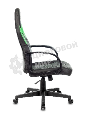 Кресло игровое Бюрократ ZOMBIE RUNNER черный/зеленый искусственная кожа крестовина пластик