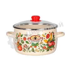 Кастрюля Appetite 1RC221S Болоньезе с крышкой, эмалированная сталь, сфер. 5,5 л