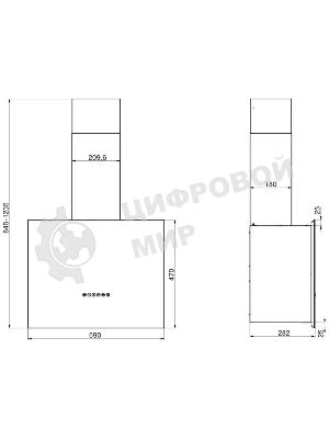Вытяжка каминная Elikor Метеорит 60П-700-Э4Д белый, 60 см, 700 куб. м/ч, 52 дБ