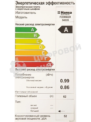 Электрическая плита Hansa FCEW68220 белый