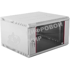 Шкаф настенный ЦМО ШРН-Э-6.350 6U 600x350 мм пер. дв. стекл несъемные бок. пан. серый