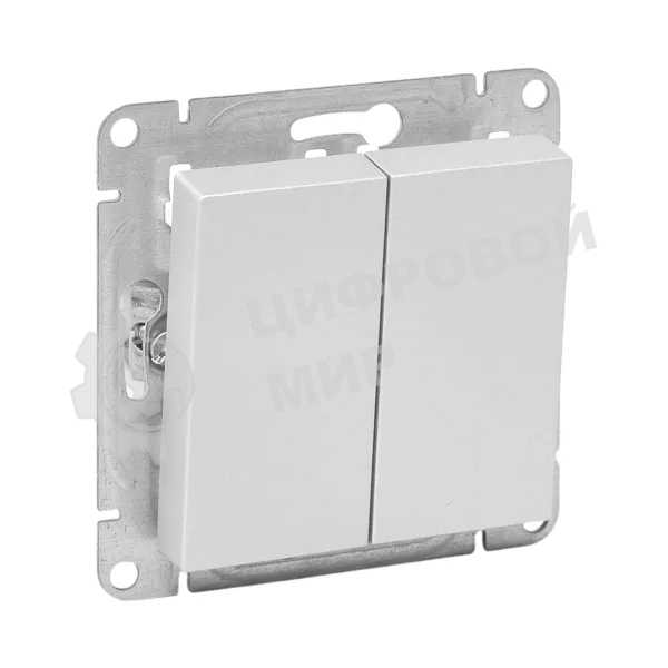 Механизм выключателя EKF UP1-SWA-20 Эпика двухклавишный, алюминий