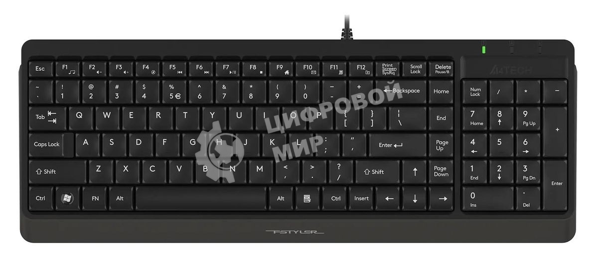 Клавиатура проводная A4Tech Fstyler FK15, USB, черный