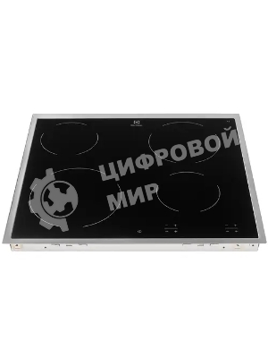Встраиваемая электрическая панель Electrolux EHF16240XK, 60 см, 4 конфорки, черный , рама из нержавеющей стали