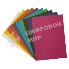 Картон цветной Silwerhof ассорти немелованная 10 л. 10цв. A4 Веселый павлин 230г/м2 1диз. ПЭТ (упаковка: 25 шт)