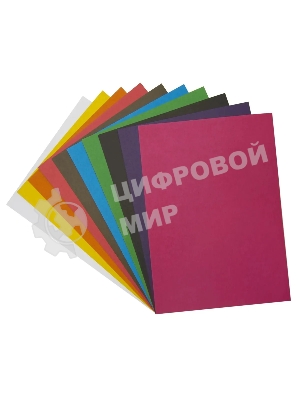 Картон цветной Silwerhof ассорти немелованная 10 л. 10цв. A4 Веселый павлин 230г/м2 1диз. ПЭТ (упаковка: 25 шт)