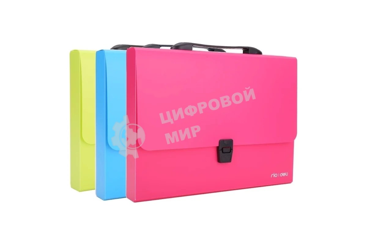 Папка-портфель Deli Rio EB50002 1 отделение, A4 полипропилен 0.7мм, ассорти