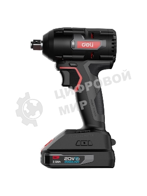 Гайковерт ударный аккумуляторный Deli DE-BS20-1D2 (2АКБ*2А·ч + ЗУ, 20V, 350Нм, 0-2800об/мин, 0-3600уд/мин, сумка)
