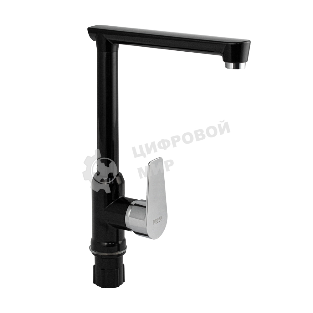 Смеситель на кухню BRIMIX 467, боковой Г-образный, шаровый из высокопрочного пластика АБС черный