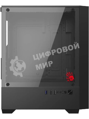 Компьютерный корпус Bloody CC-123 черный без БП mATX 8x120мм 2xUSB2.0 1xUSB3.0 audio bott PSU