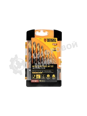 Набор сверл по металлу Denzel 1-10 мм, Р6М5К8-TiN, Golden Tip, 10 шт