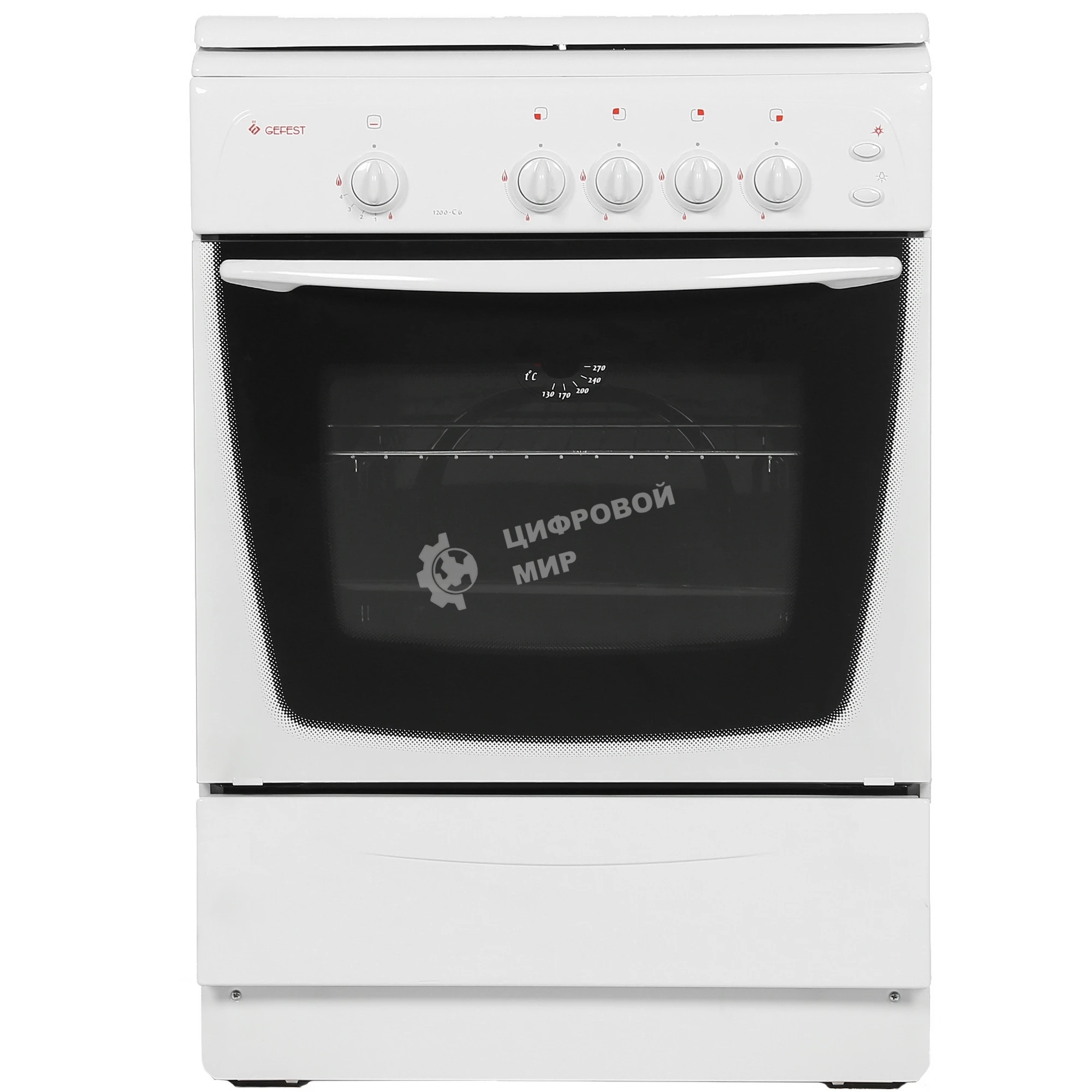 Плита газовая Gefest ПГ 1200-С6 К33 белый, конфорок 4 шт, духовка 63 л, 60 см x 85 см x 60 см