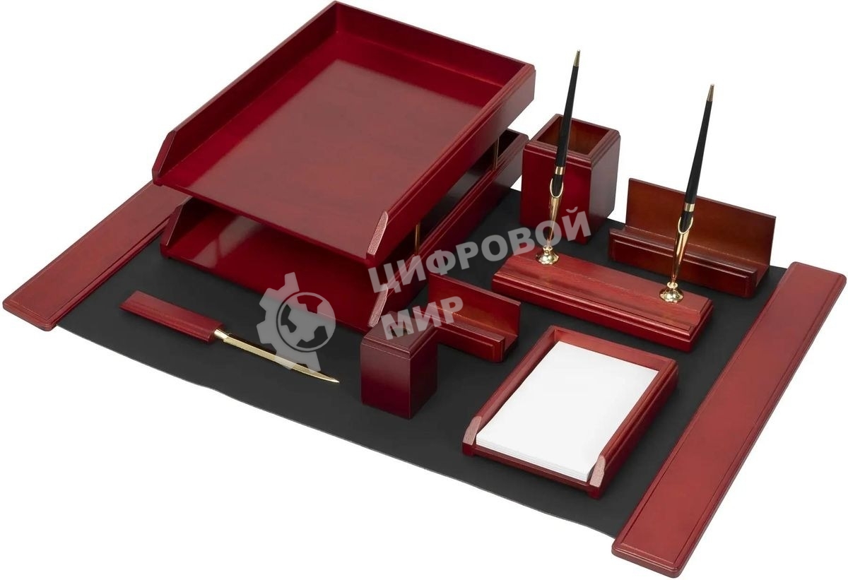 Настольный набор Good Sunrise M9C-25A (9 предметов) фактура красное дерево, материал дерево, бордовый/черный