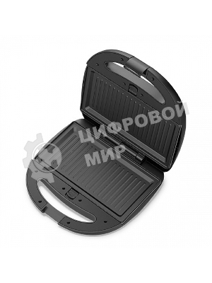 Вафельница BQ ST2001 черный, 4 in 1. MultiChef, 800 Вт, многофункциональный прибор 4 в 1, 4 пары панелей в комплекте: гриль, венские вафли, сэндвич, орешки, антипригарное покрытие панелей Non-Stick PRO, равномерный нагрев, вертикальное хранение, отсек для хранения шнура, 2 индикатора работы: нагрева и питания, диапазон температур нагрева: 230 °С, ненагревающаяся ручка, противоскользящие ножки, длина шнура: 0.7 м, напряжение: 220-240 В, 50-60 Гц, защита от поражения электротоком: класс I