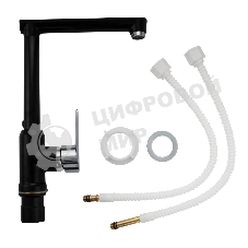 Смеситель на кухню BRIMIX 467, боковой Г-образный, шаровый из высокопрочного пластика АБС черный