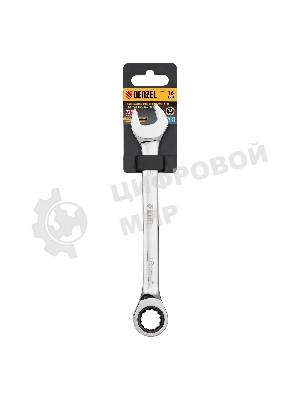 Ключ комбинированный Denzel, с трещеткой, 16 мм