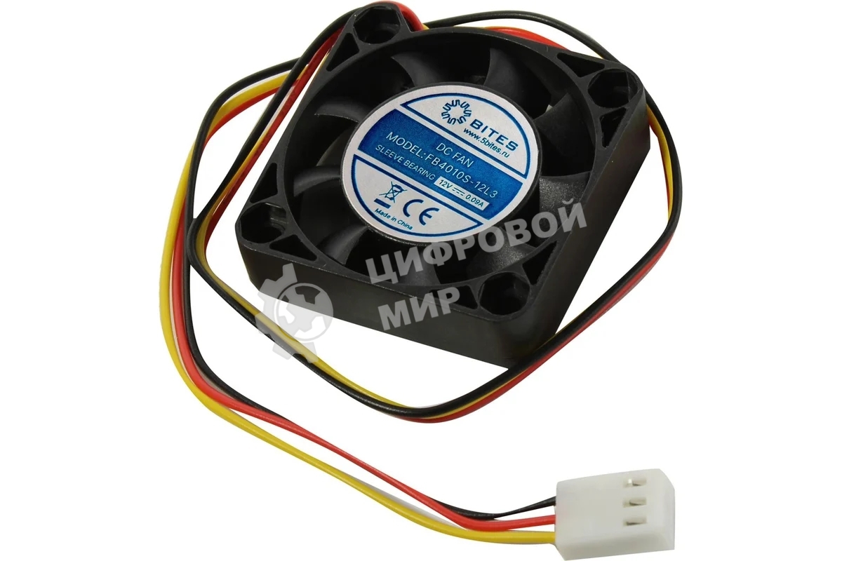 Вентилятор для корпуса 5bites FB4010S-12L3 черный, 40 x 40 мм, 5000 об/мин, 22 дБ, 3 pin