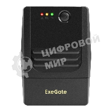 Источник бесперебойного питания ExeGate Power NB-400.LED.AVR.2SH (400VA/240W, LED, AVR, 2*Schuko, батарея 12V 4.5Ah, черный)