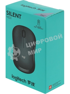 Мышь беспроводная Logitech M221 голубой, 1000 dpi, радиоканал, USB, кнопки - 3