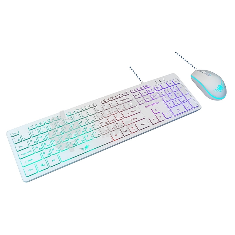 Комплект клавиатура+мышь Dialog KMGK-1707U проводной, USB, 1600 DPI, белый