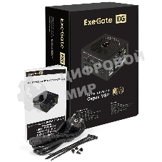 Блок питания 650W ExeGate 80 PLUS® GOLD 650VSP FС (ATX3.0, APFC, КПД 90% (80 PLUS Gold), 120мм fan, 24pin, 2x(4+4)pin, PCIE5.0/12VHPWR, 2xPCI-E, 6xSATA, 3xIDE, 1xFDD, Full Cable Management, black, Color box)