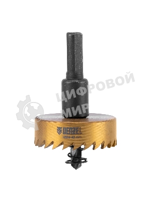 Коронка по металлу Denzel HSS, 42 мм, нитридтитановое покрытие