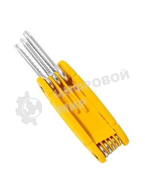 Набор складных шестигранных ключей TORX Deli DL234308 размеры T9,T10,T15,T20,T25,T27,T30,T40, пластиковый держатель