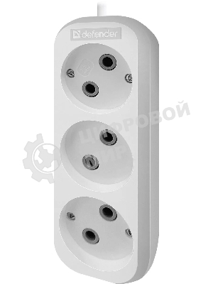 Удлинитель Defender (99276) B230 - 3 роз х 2 м, белый