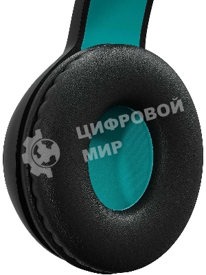 Беспроводные/проводные наушники Digma BT-15 черный/голубой, накладные, Bluetooth + проводной, складная конструкция, до 10 ч