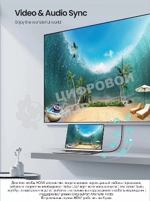 Кабель USB3.1 CM-HDMI 1.8M CU423MC-1.8M VCOM