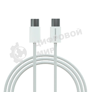 Кабель MORE CHOICE (4620202550361) K75a нейлон USB 3.0A PD 60W для Type-C Type-C 1м белый