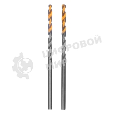 Сверло спиральное по металлу Denzel 2,5 x 57мм, Р6М5, Golden Tip, 2 шт.