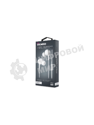 Проводные наушники Olmio Fly белый, внутриканальные, Jack 3.5 мм, микрофон