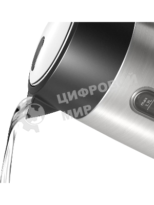 Чайник электрический Bosch TWK4P440 1.7 л, 2400 Вт, нержавеющая сталь/черный (корпус: нержавеющая сталь)