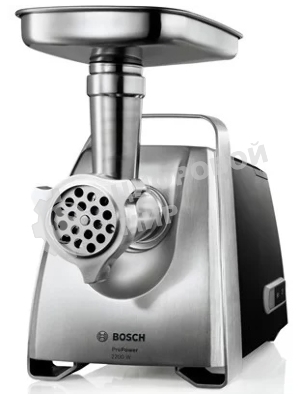 Мясорубка электрическая Bosch MFW68640 черный, 2200 Вт, 4.3 кг/мин, реверс, металлический лоток, насадки - 8