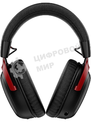Гарнитура HyperX Cloud III S Wireless чёрный/красный, беспроводная, радиоканал, до 120 ч, съёмный микрофон, совместимость с PS5