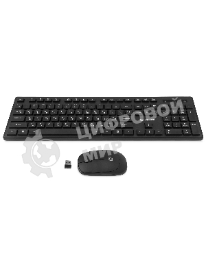 Комплект клавиатура+мышь Oklick S255W беспроводной, USB, 1200 DPI, чёрный