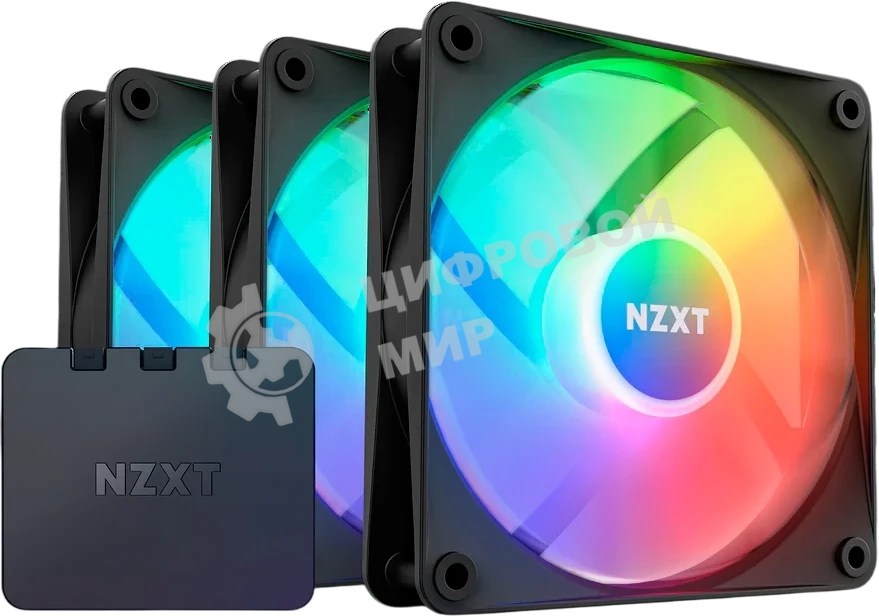 Вентилятор для корпуса Case Cooler NZXT F120 RGb Core Triple Pack (120x120x25мм, 4-pin PWM, RGb, 78.86CFM, 33.88dBA, 1800RPM, черный, 3pcs)