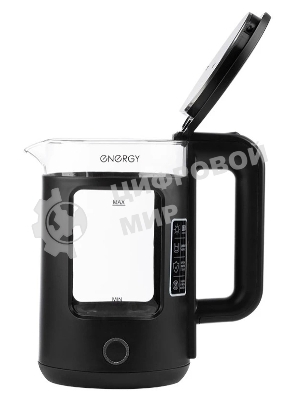 Чайник электрический Energy E-256, 1500 Вт, 1,5л, стекло, черный