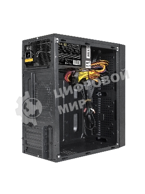 Компьютерный корпус Minitower ExeGate mEVO-9301 Black-RGb light, ATX, (600NPX), 2*USB+1*USB 3.0, HD Audio