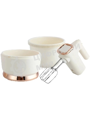 Миксер с чашей Centek CT-1129 бежевый/золотой хром, 800 Вт