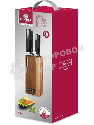 Набор из 5 ножей в блоке Rondell Cascara RD-1852