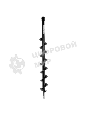 Шнек для грунта Denzel E-80, диаметр 80 мм, длина 800 мм, соединение 20 мм, несъемный нож