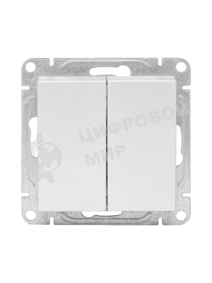 Механизм выключателя EKF UP1-SWA-20 Эпика двухклавишный, алюминий